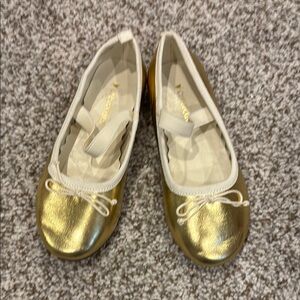 Crewcuts Gold Dress Shoes with Classic Bow
